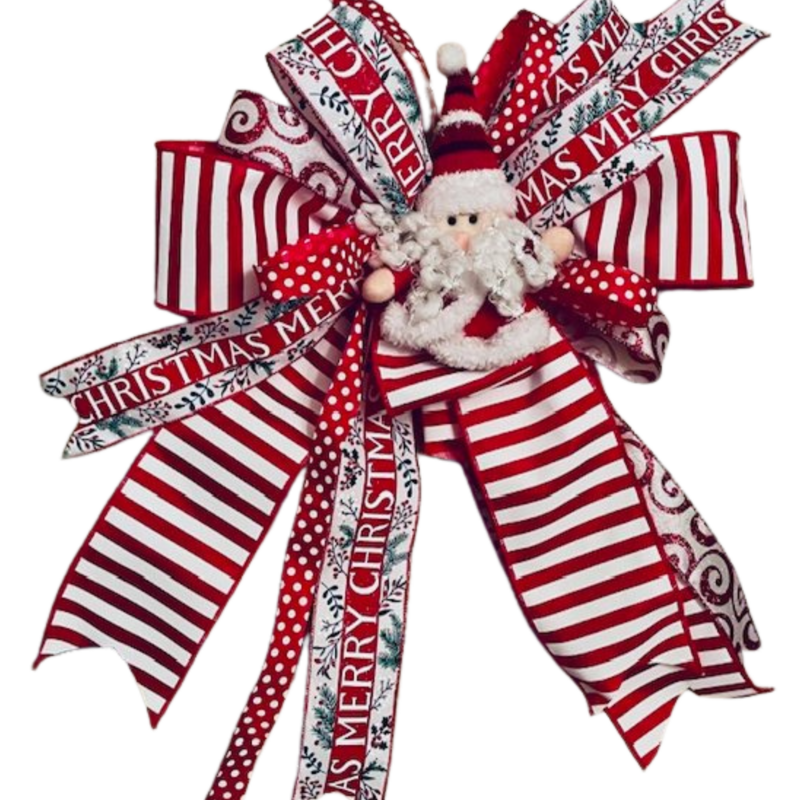 PHOEBE – A deluxe 14" x 17" Christmas bow in bold red and crisp white, a graceful blend of classic and chic.